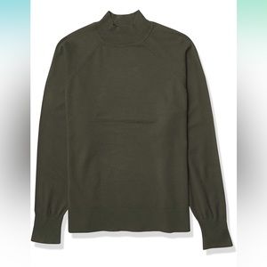 Daily Ritual Women's Fine Gauge Stretch Long-Sleeve Mock Neck Sweater